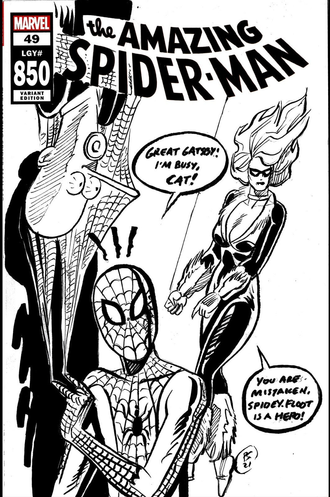 Amazing Spider-Man #49 Sketch Variant Cover Comic W Original Paul