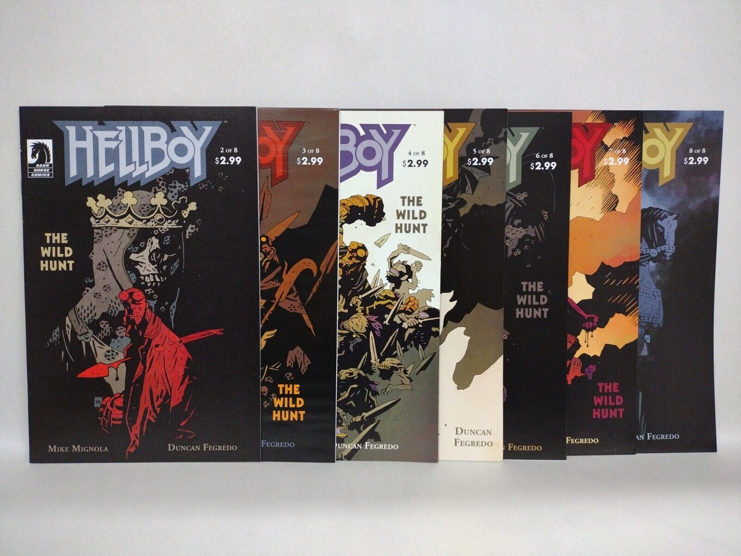 Hellboy The Wild Hunt (2009) Dark Horse Comic Lot #2 3 4 5 6 7 8 Mignola Fegredo