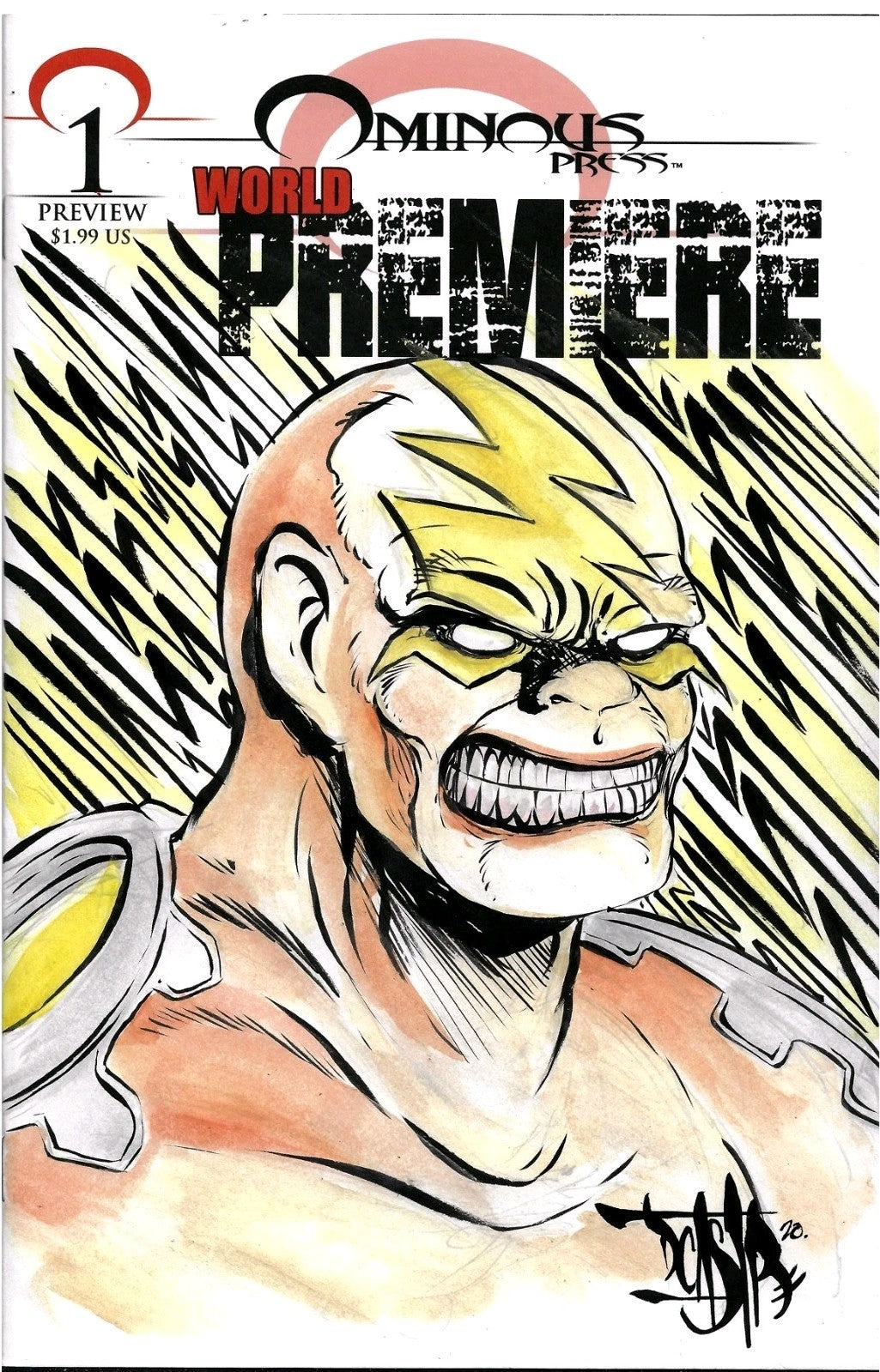 Ominous Press World Premiere #1 Sketch Cover Variant Comic W Original DCastr Art