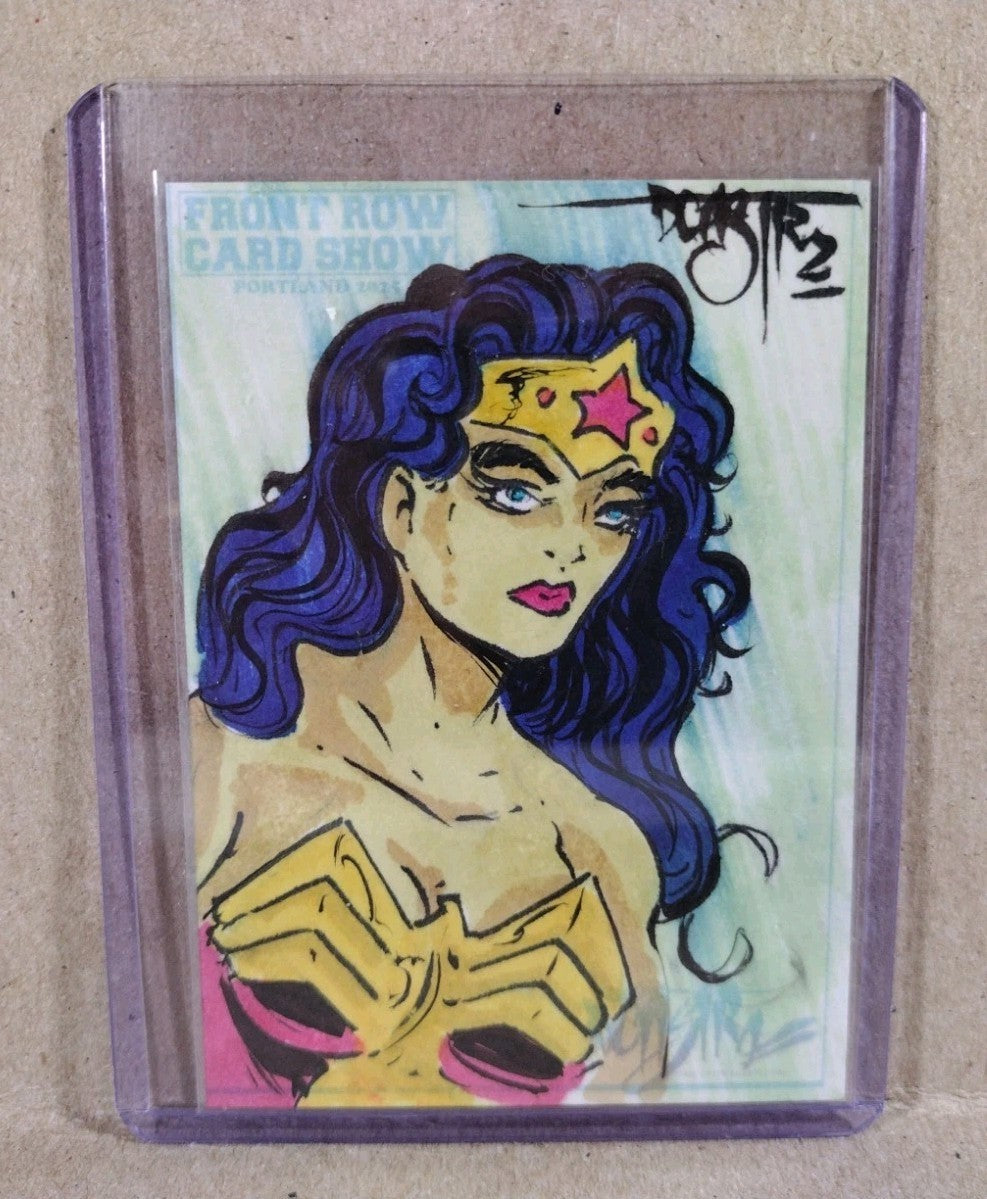 DCastr (2025) Front Row Show Exclusive Sketch Card W Original Wonder Woman Art
