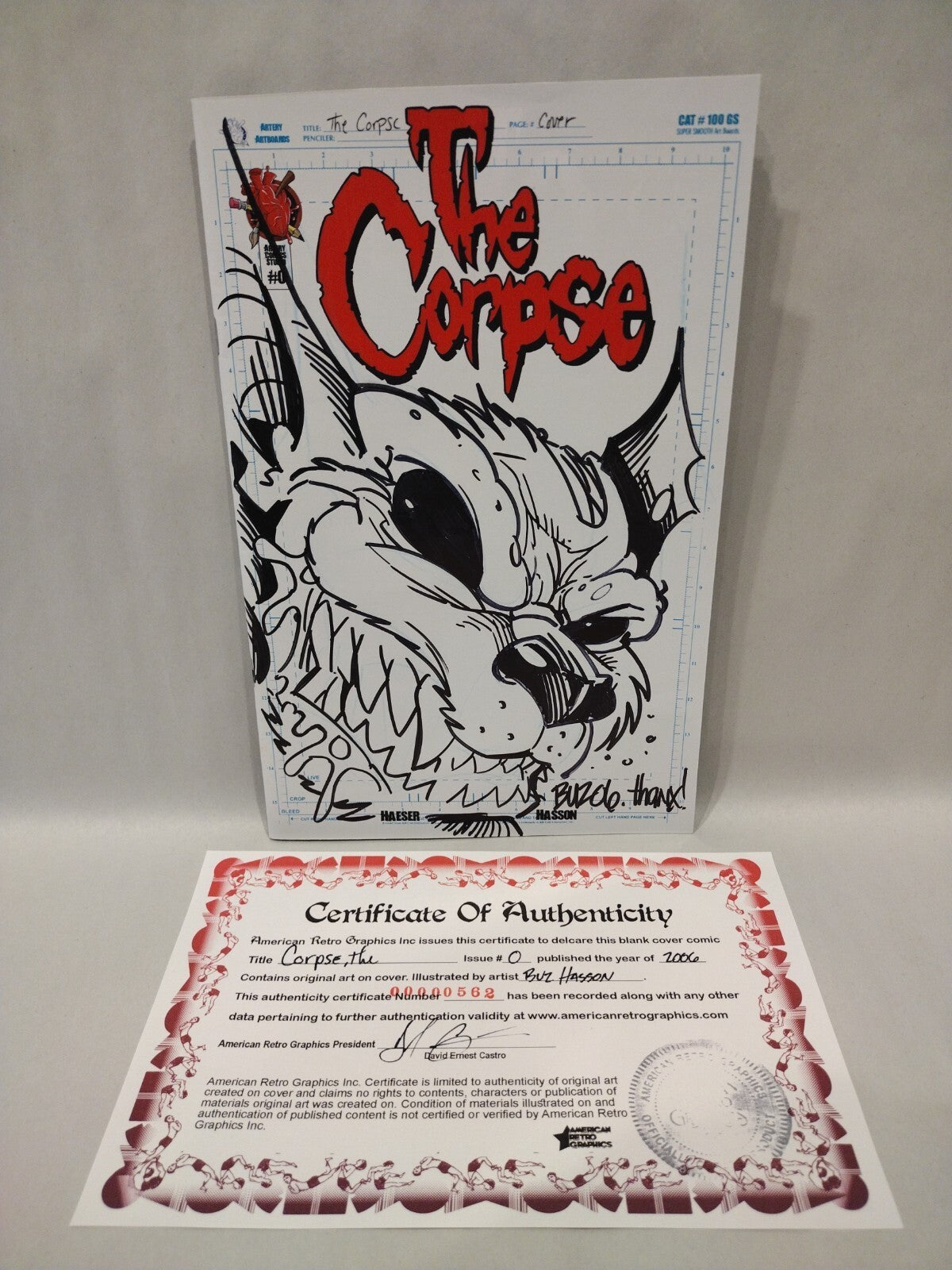 The Corpse #0 (2006) Artery Comics Original Buz Hasson Sketch Variant 1st App