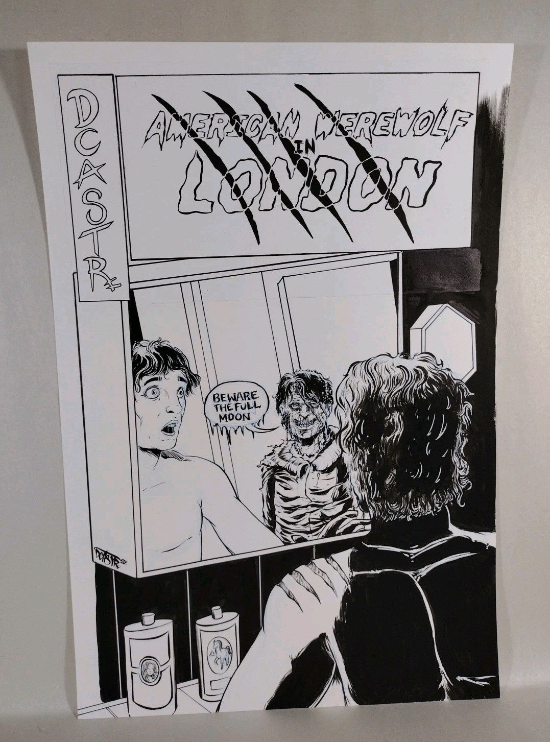 American Werewolf In London #2 (2025) Faux Comic Cover Original + Color DCastr