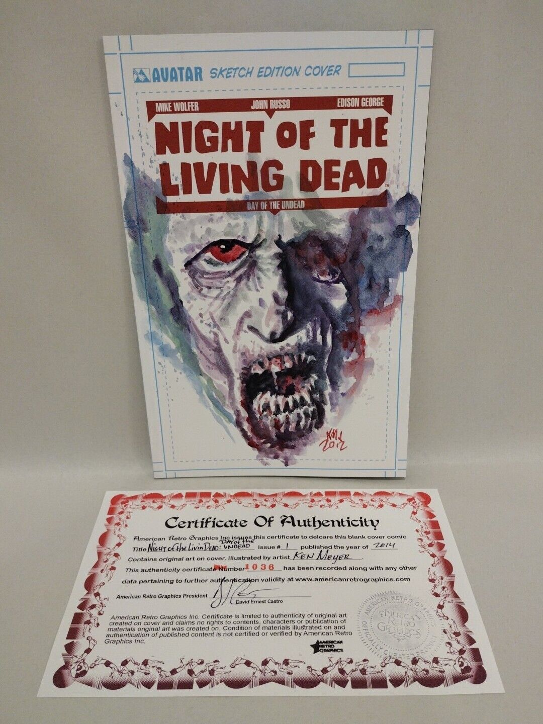 NOTLD Day Of The Undead #1 (2014) Sketch Cover Variant W Original Ken Meyer Art