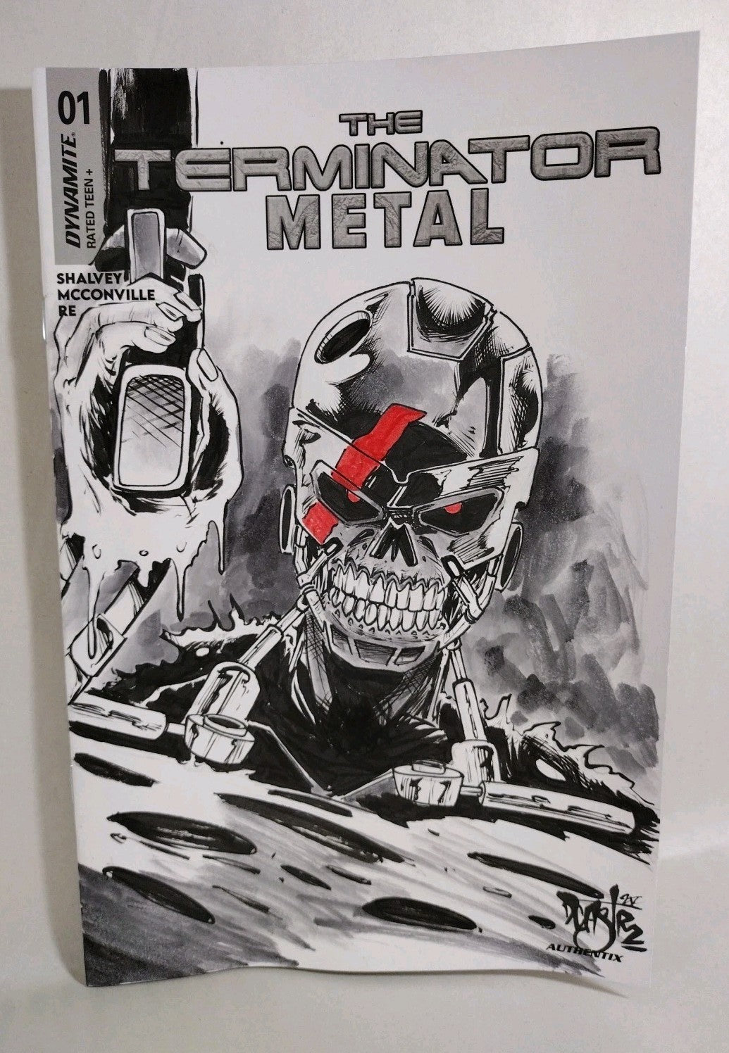 Terminator Metal #1 Dynamite 2025 Comic Sketch Variant Cvr W Original DCastr Art