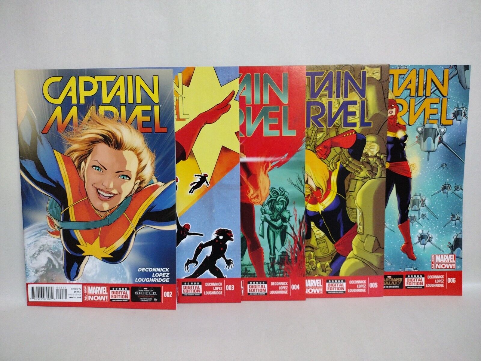 Captain Marvel (2014) Comic Lot Set #2 3 4 5 6 Kelly Sue Deconick David Lopez NM