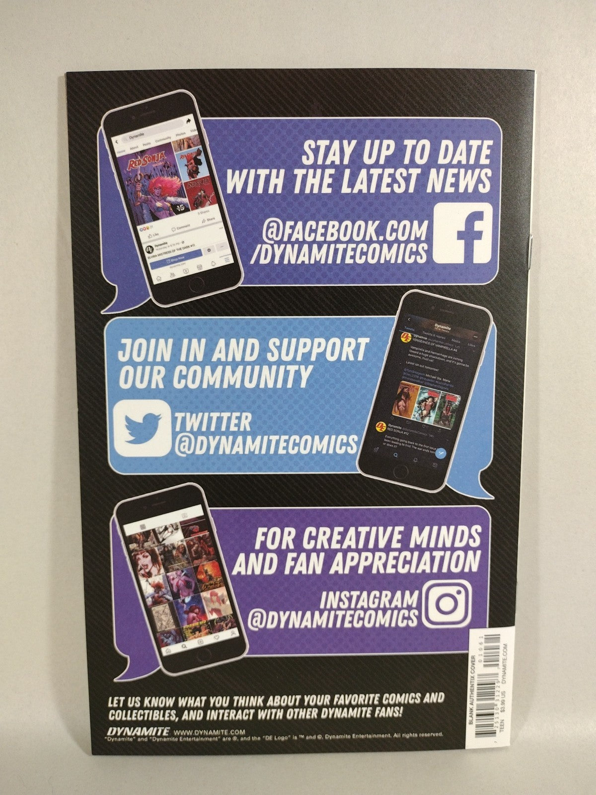 Jennifer Blood #1 (2021) Dynamite Comic Authentix Blank Sketch Cover Variant NM