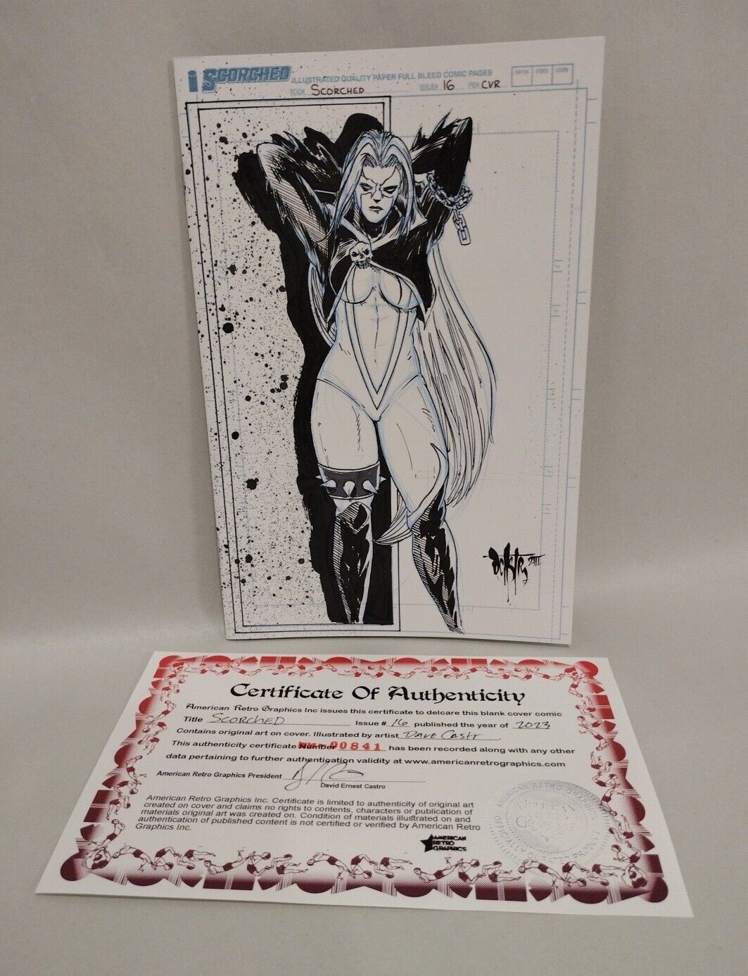 The SCORCHED #1 Blank Sketch Variant Cover Comic 2023 W Original Art Dave Castr