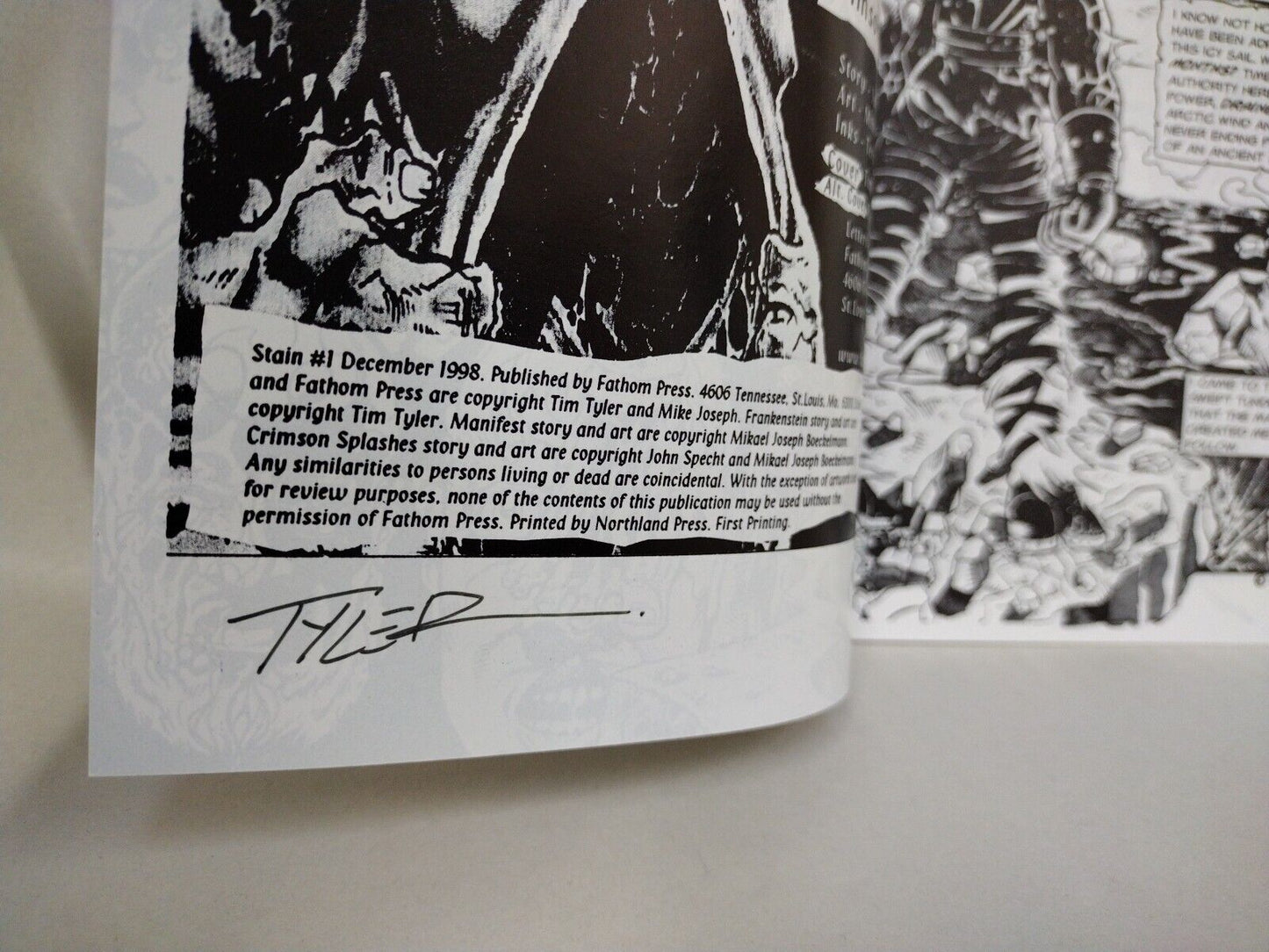 Stain (1998) Fathom Press Signed Limited Edition Comic Lot Set #1 2 0 Tim Tyler 