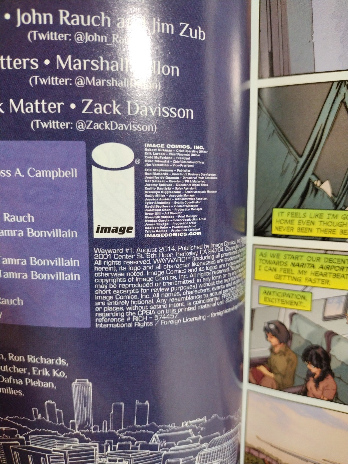 Wayward #1 (2014) Image Comic Erik Larsen RCCC Variant Cover J Signed Jim Zub NM