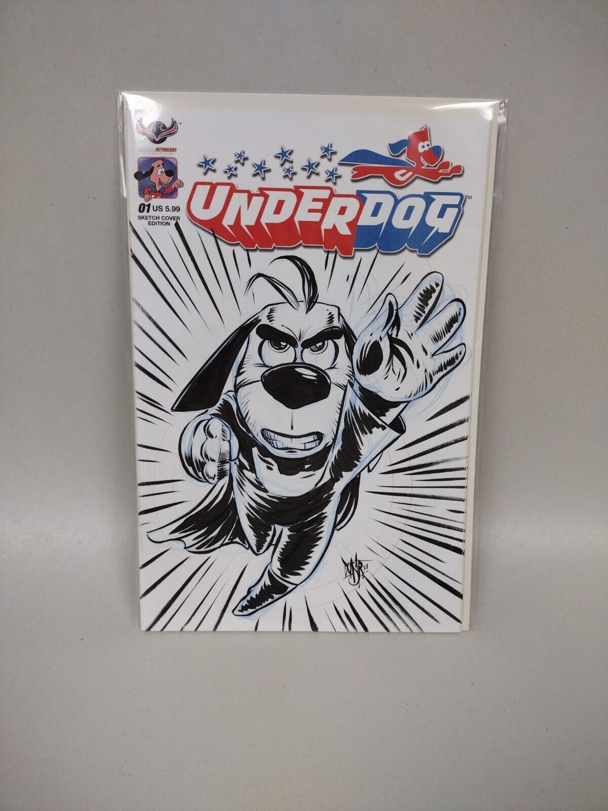 Under Dog #1 Blank Cover Variant w Original Art Dcastr 