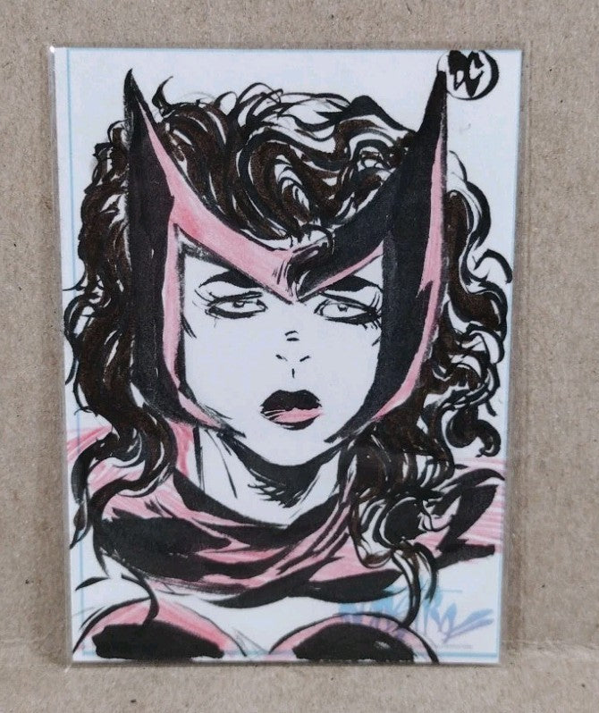 Dave Castr Crusin (2025) OAC Sketch Card W Original Marvel Scarlet Witch Art