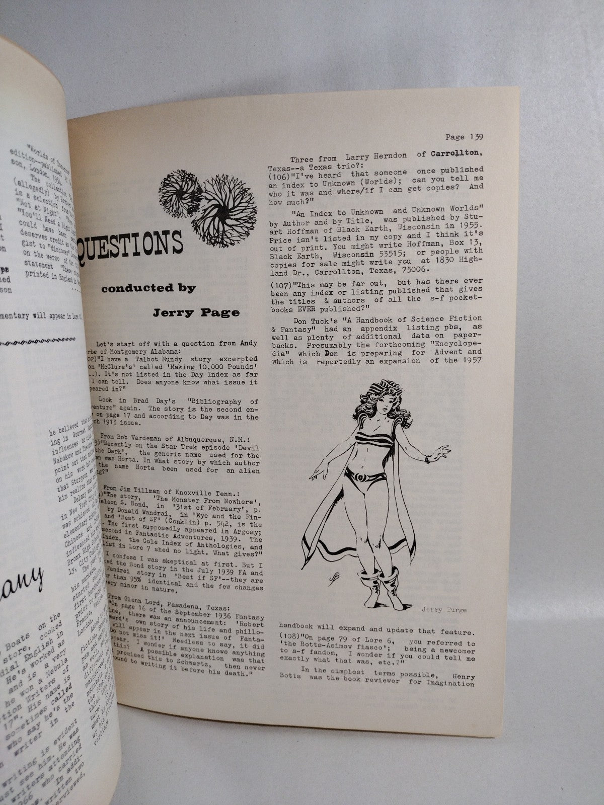 Lore (1966) Jerry Page Fanzine Lot #4 5 6 8 9 Early Jeffery Jones Art