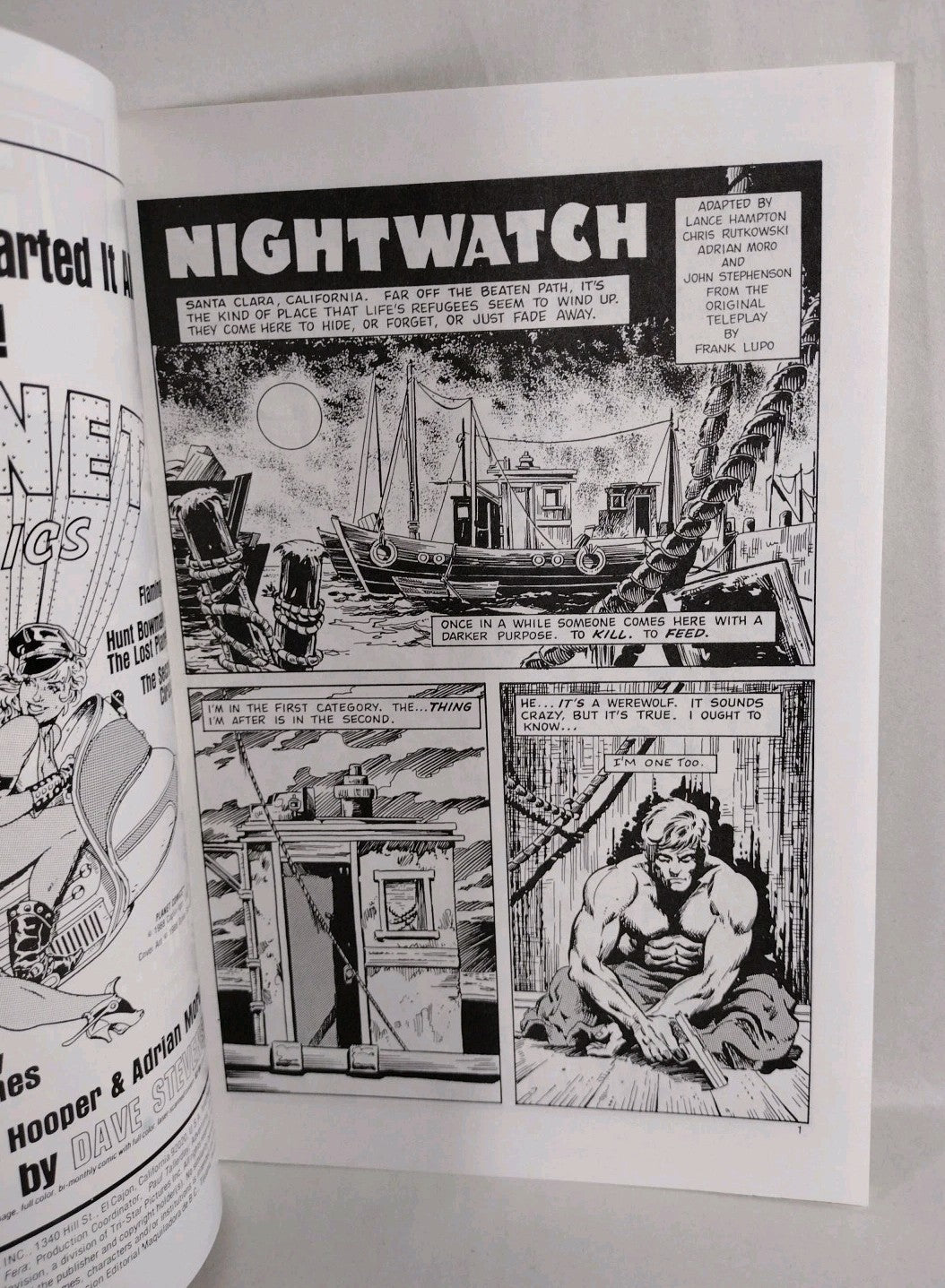 WEREWOLF #1 (1988) BLACKTHORNE COMIC ERIC CORD TV ADAPTATION VF