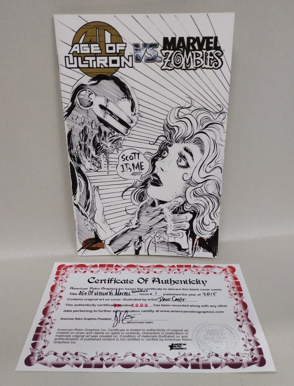 Age of Ultron vs Marvel Zombies #1 Sketch Cover Variant w Original Cyclops Art