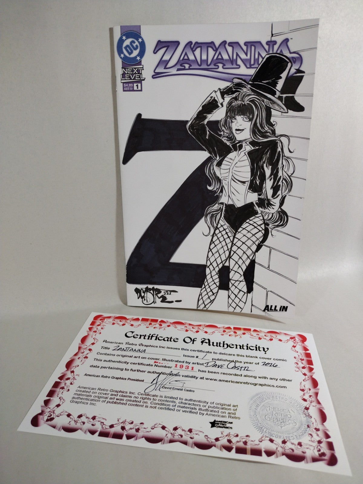 Zatanna #1 (2026) DC All In Comic Sketch Cover Variant W Original Dave Castr Art