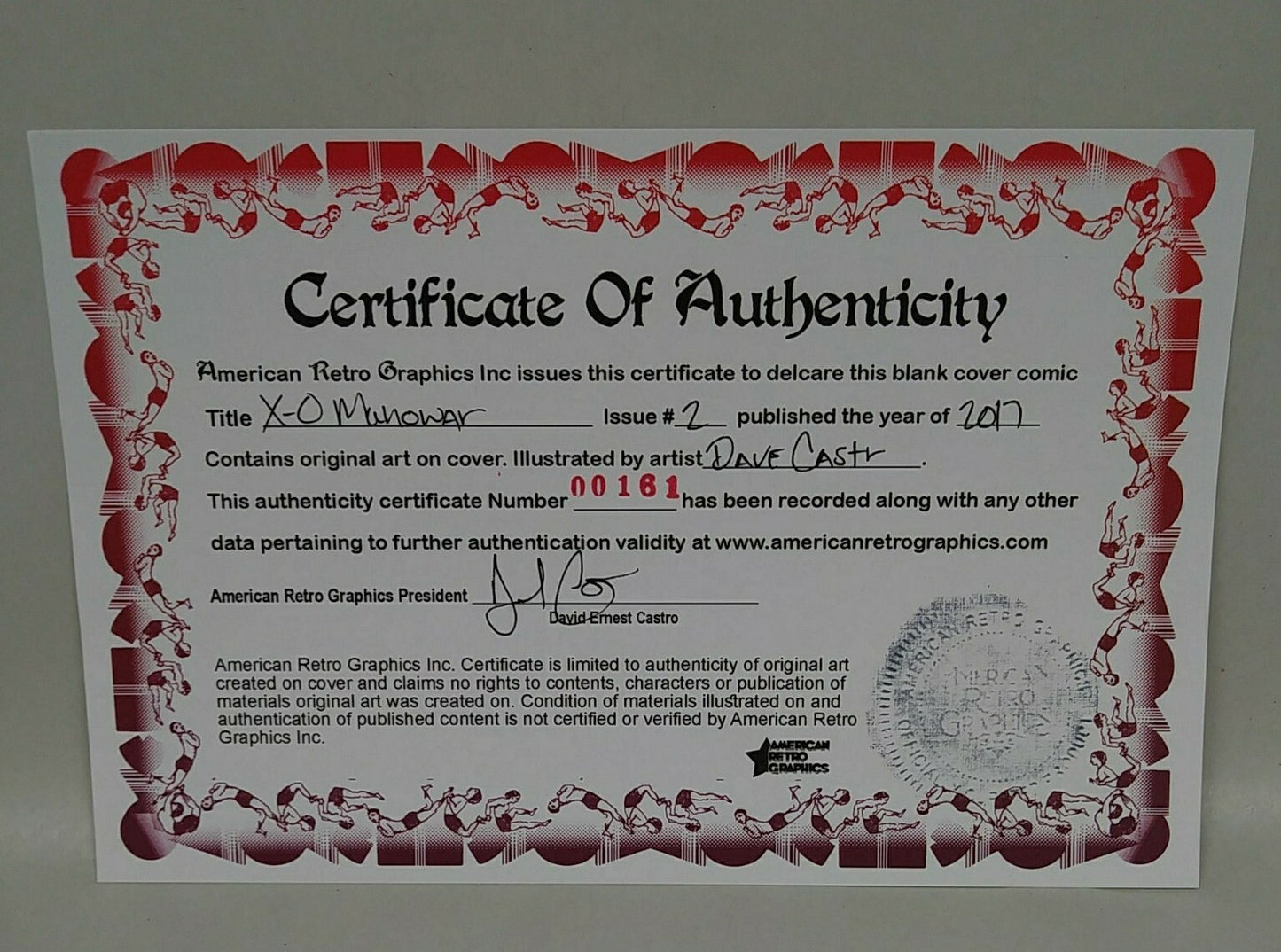 X-O Manwar #2 Valiant 2017 Sketch Cover Variant Comic W Original Dave Castr Art