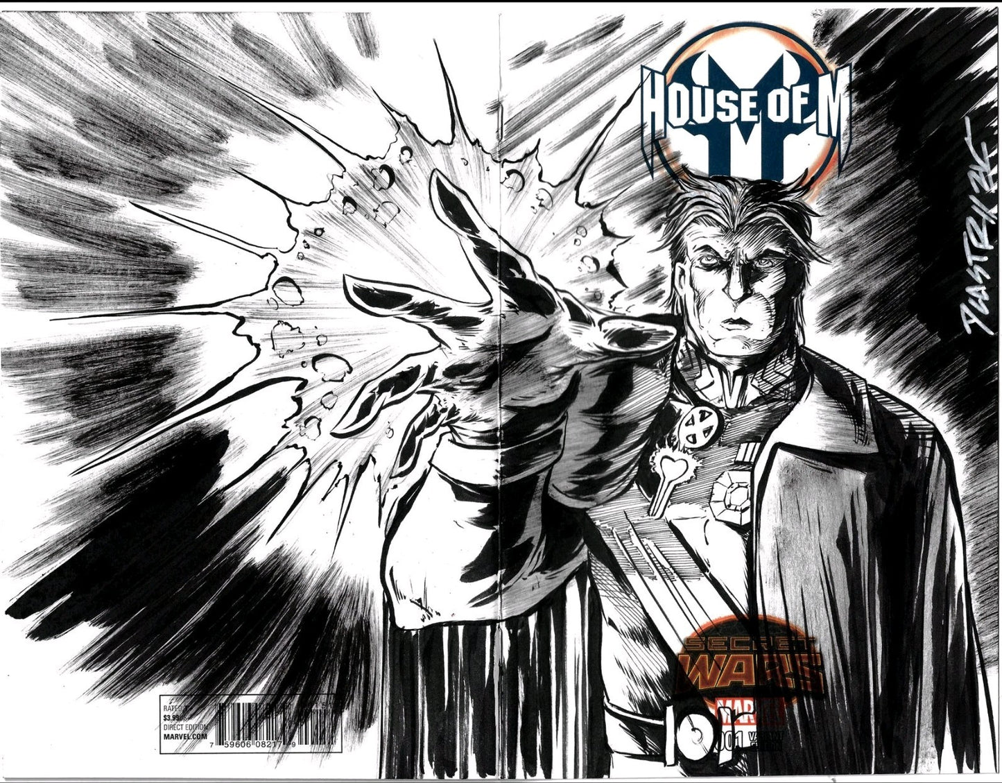 House of M #1 (2015) Marvel Secret Wars Sketch Cover Variant Original DCastr Art