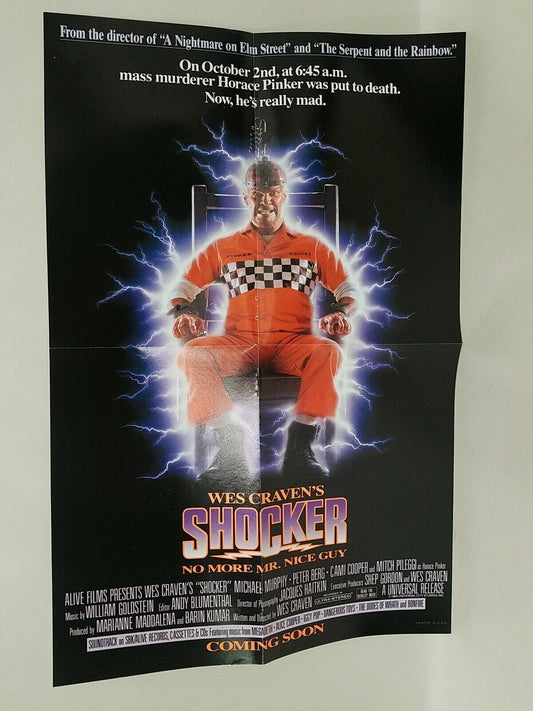1989 Wes Craven's Shocker DC Comics Promotional Poster - 11 3/8" x 17 3/4"
