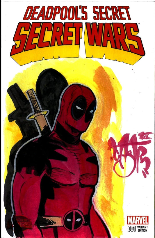 DEADPOOL'S SECRET #1 Sketch Cover Variant Marvel Comic w Original Dave Castr Art