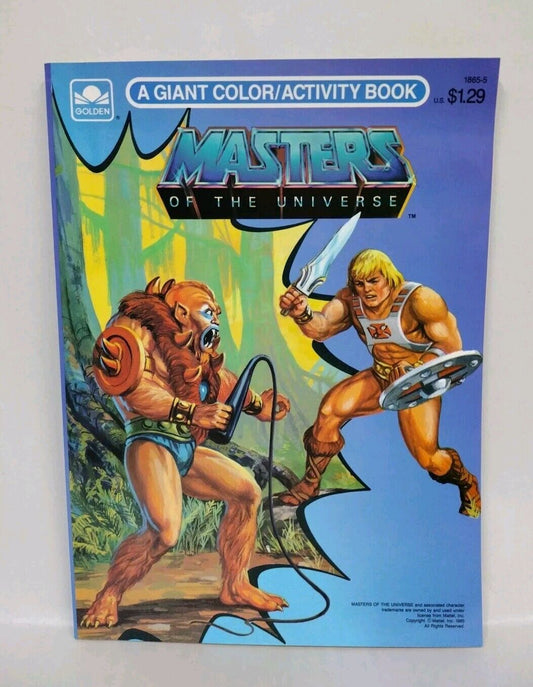 Masters Of The Universe (1985) Giant Color Activity Golden Book Beast Man New