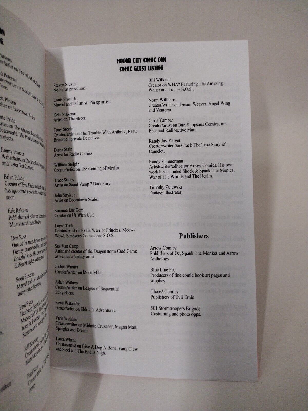 Motor City Comic Con 2005 Program 5x Signed Al Feldstein Locke Kaniuga Pulido +