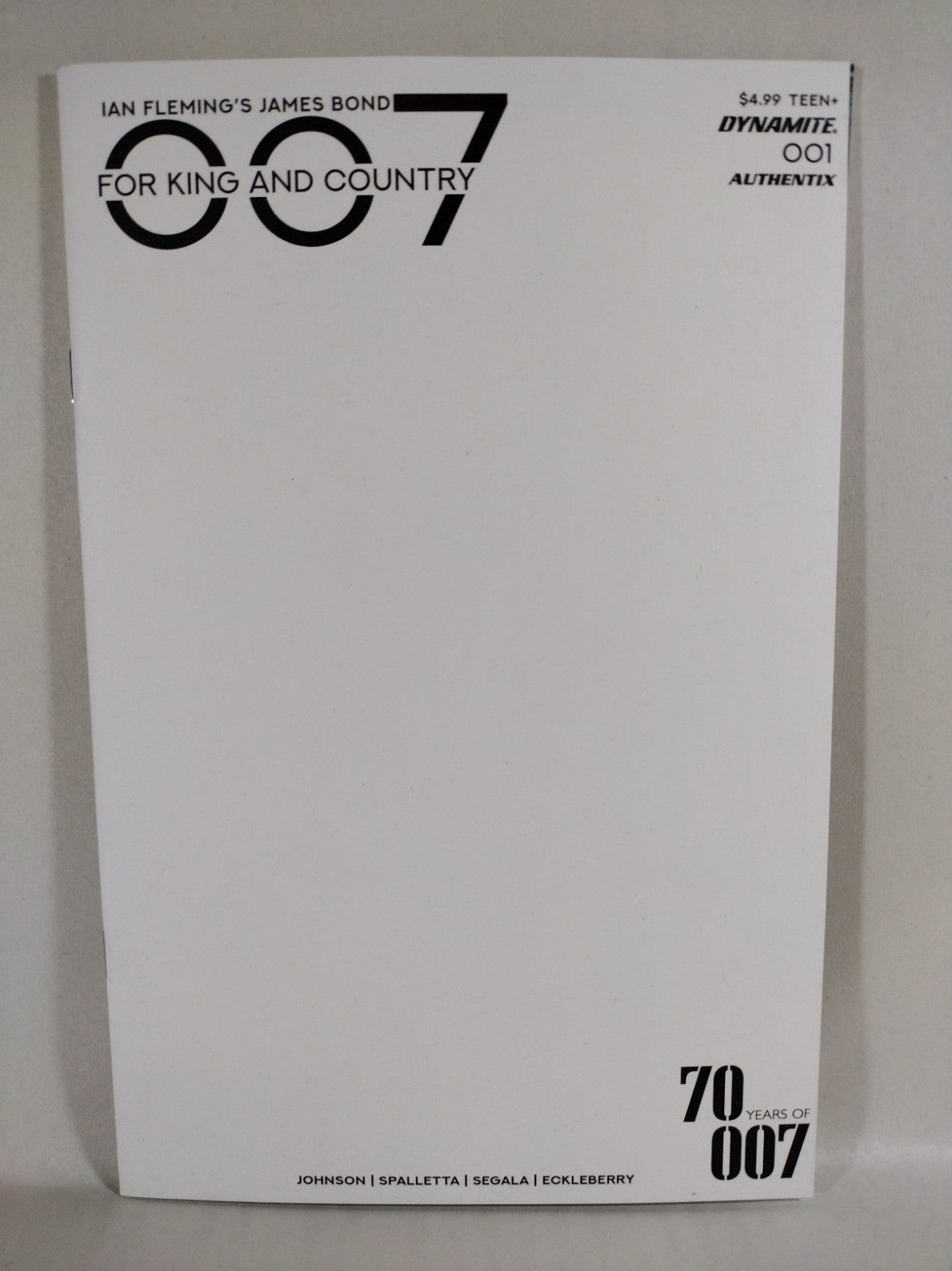 007 For King And Country #1 (2023) Dynamite Blank Sketch Cover Comic New NM
