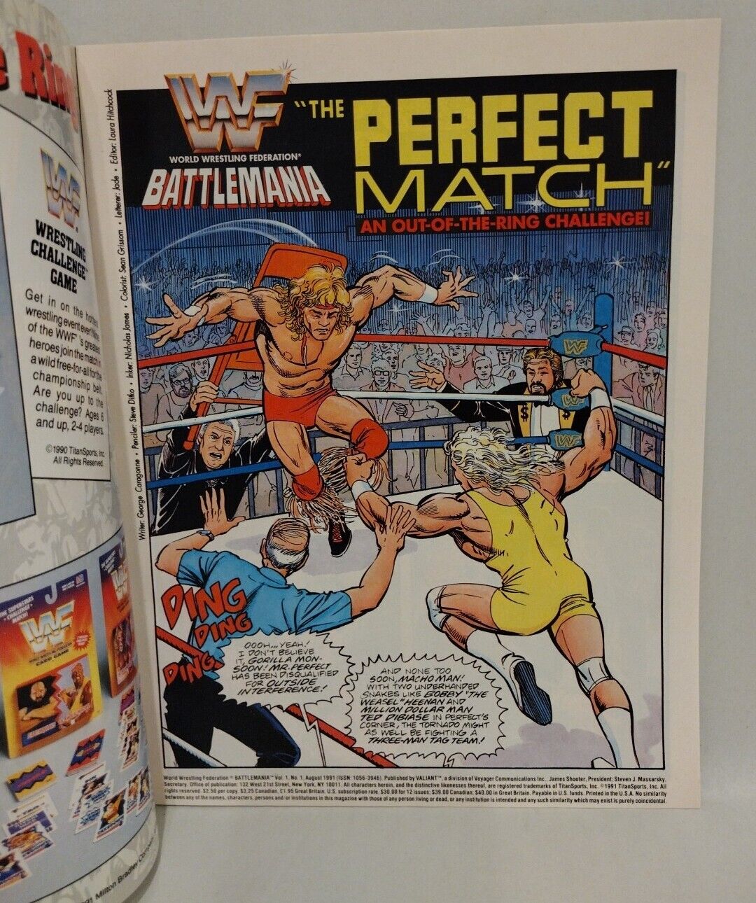 WWF Battlemania #1 (1991) Valiant Comic Complete w Poster & Inserts VF-NM WWE