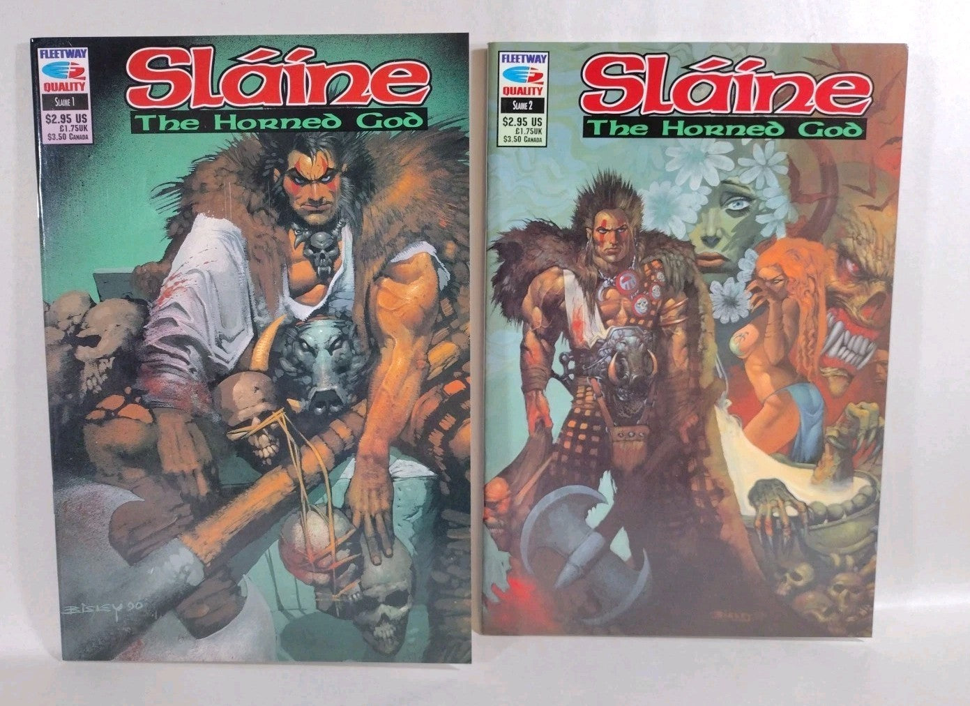 Slaine The Horned God (1990) Fleetway Comic Lot Set #1 2 Simon Bisley VF