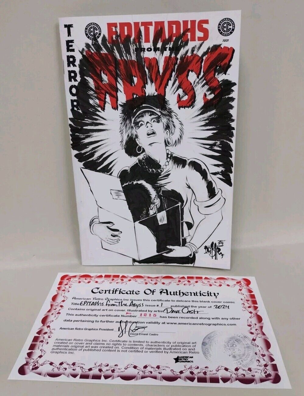 Epitaphs From The Abyss 1 (2024) EC Comic Sketch Cover Var W Original DCastr Art