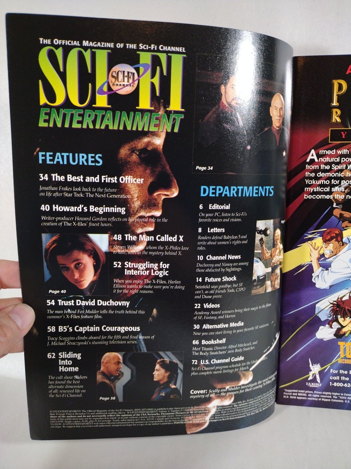 Sci-Fi Entertainment Channel Magazine Lot Of 2 April 1997 1998 X-Files Special
