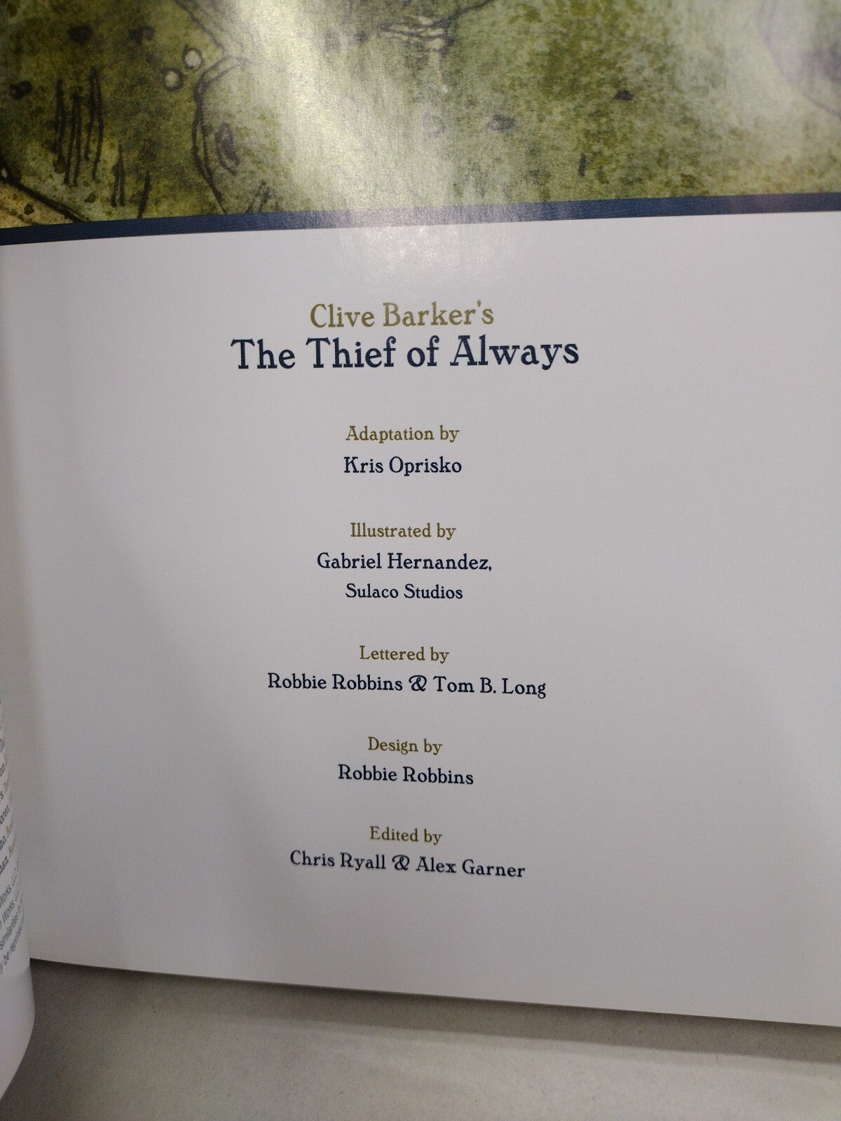 The Thief Of Always (2005) IDW Clive Barker Hardcover Graphic Novel 1st Print 