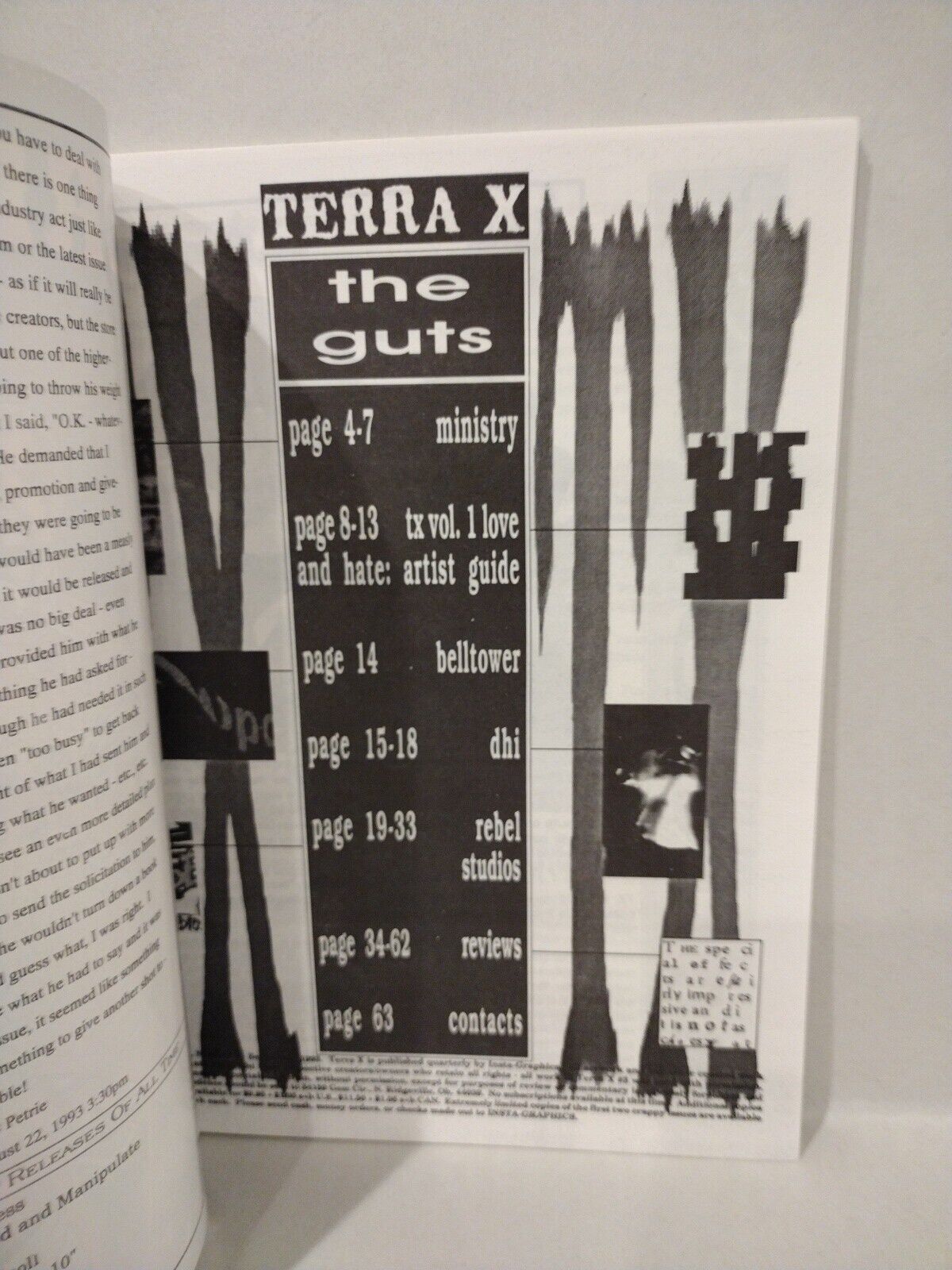 Terra X Magazine #3 1993 W Audio CD Tim Vigil Rebel Studios Interview & Cover