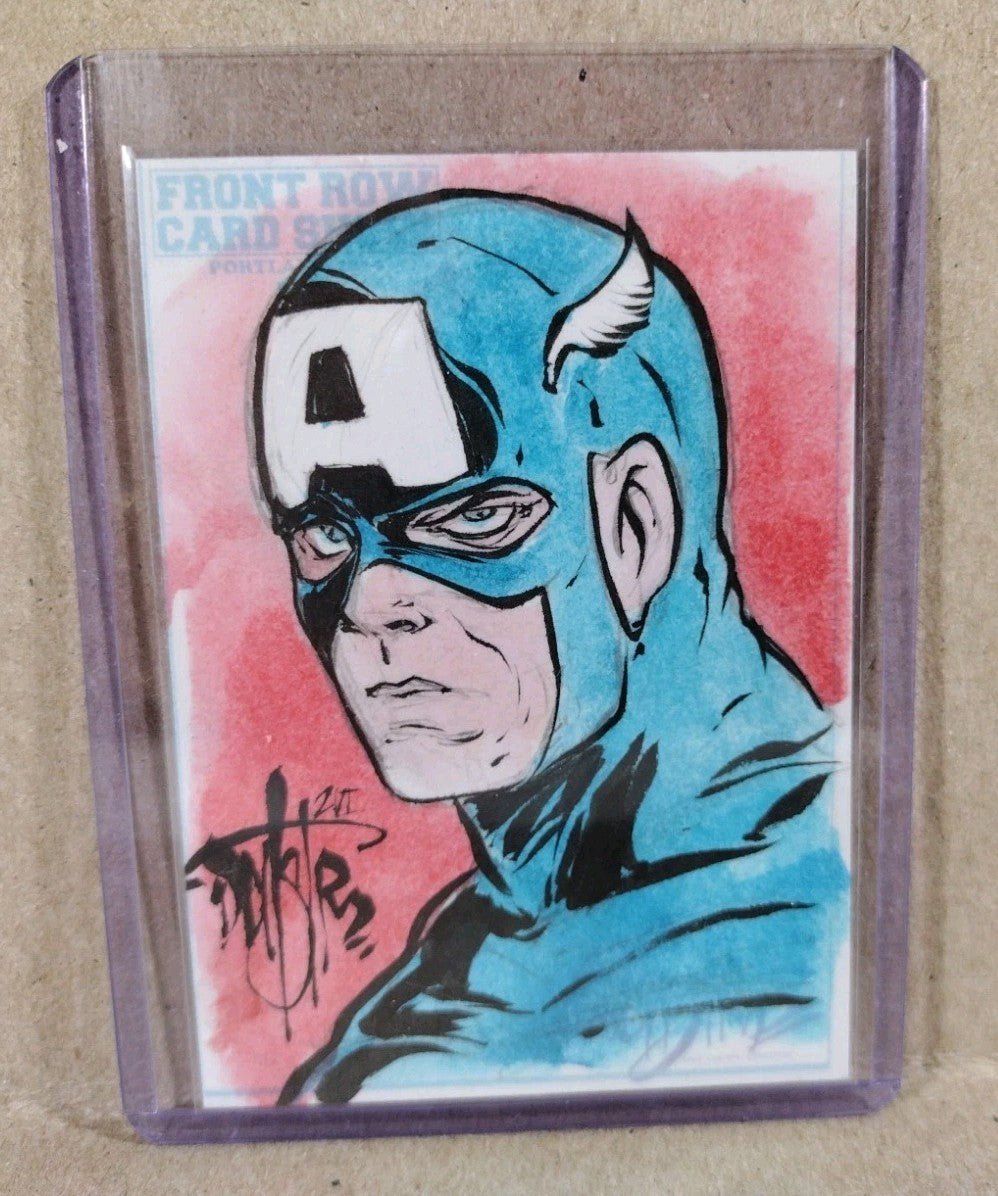 DCastr 2025 Front Row Show Exclusive Sketch Card W Original Captian America Art
