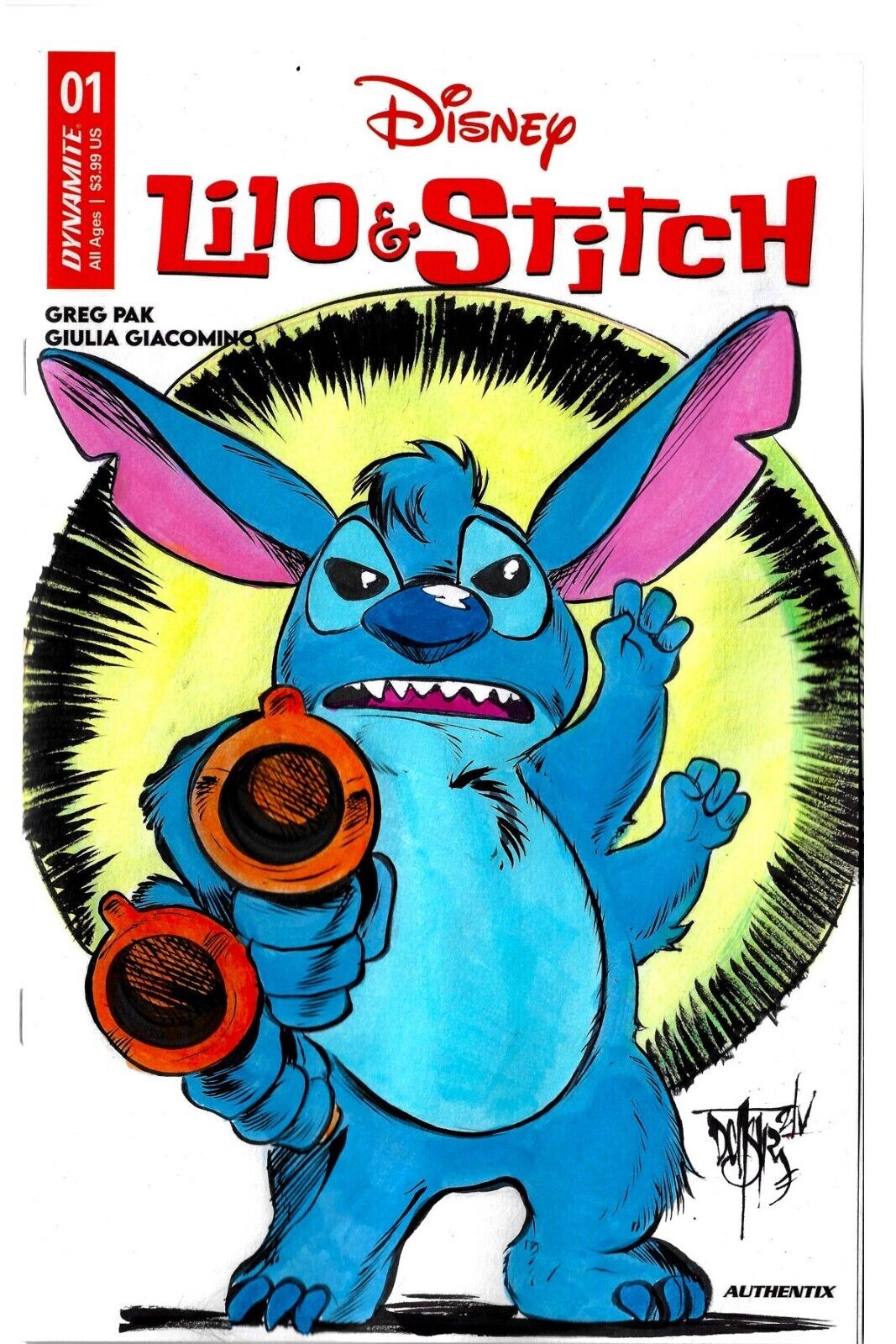 Lilo And Stitch #1 (2024) Disney Dynamite Sketch Variant Cover W Original Art 