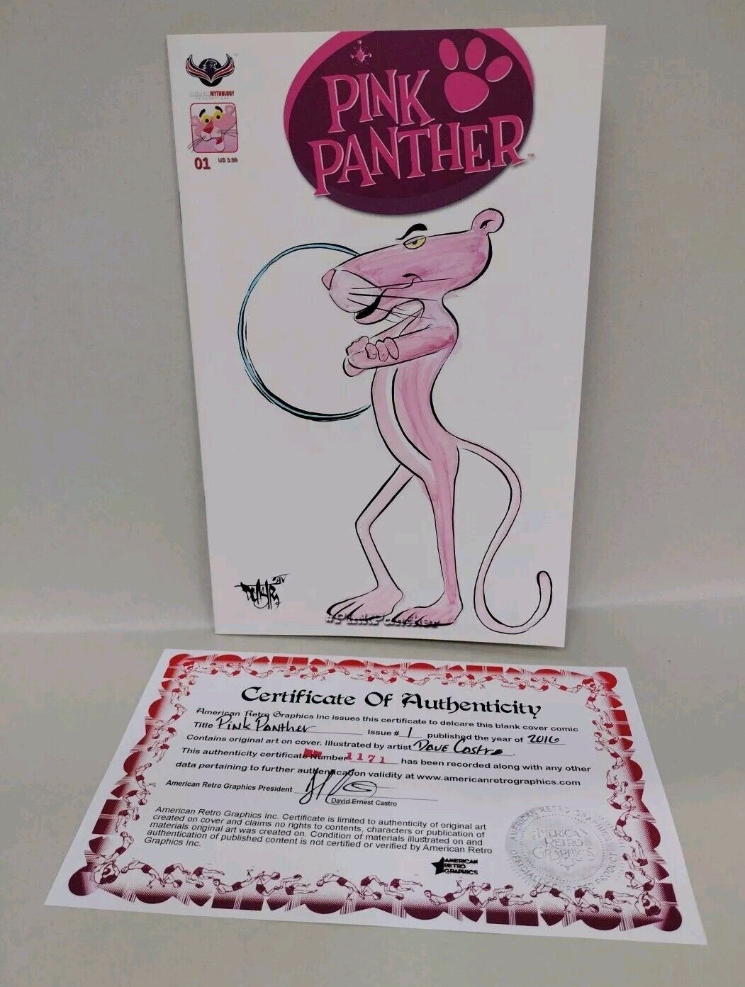 Pink Panther #1 (2016) American Mythology Sketch Cover Var W Original DCastr Art