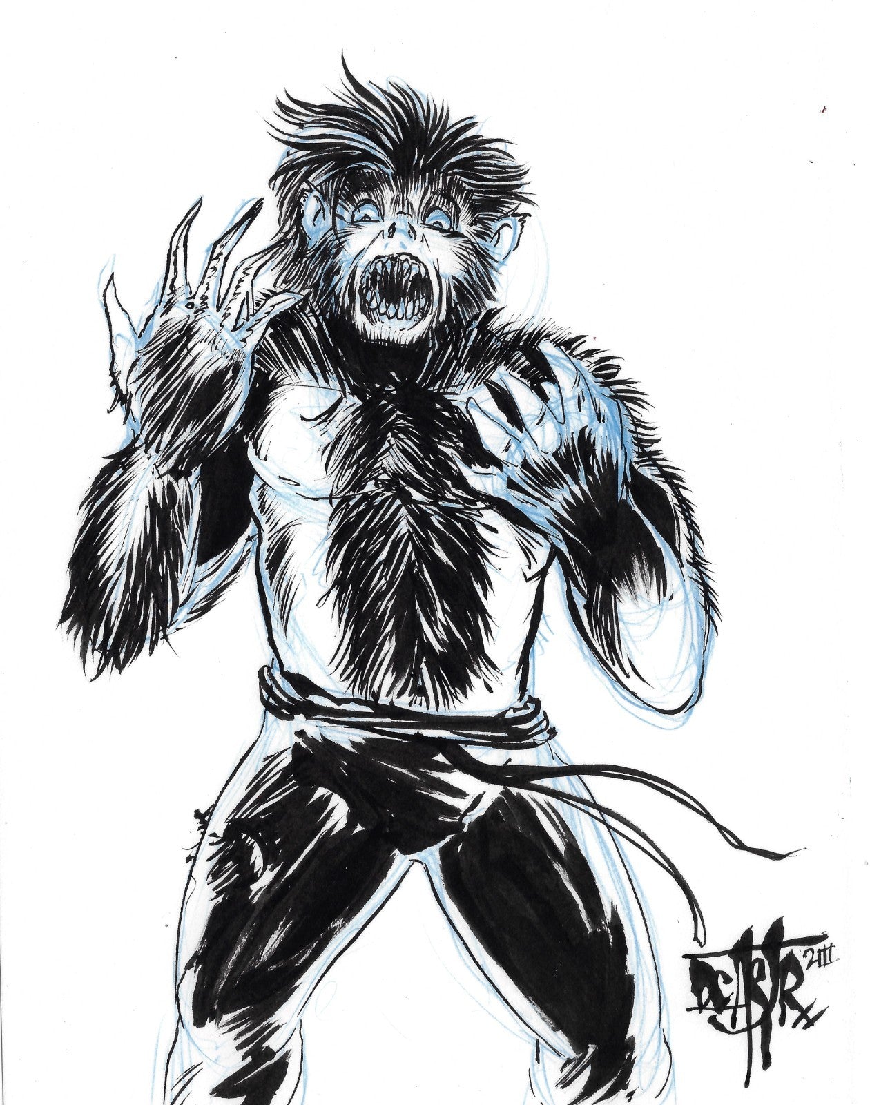 I’m a Wolfman (2023) 6 X 8" Dave Castr Original Illustration Art W ARG COA 76