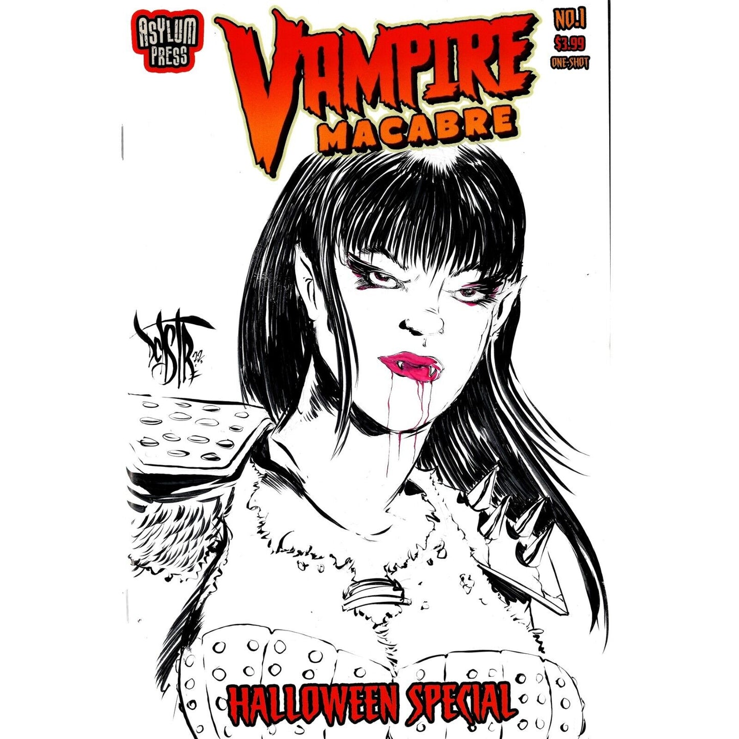 VAMPIRE MACABRE #1 Blank Variant Cover Comic 2021 W Original Art Dave Castr