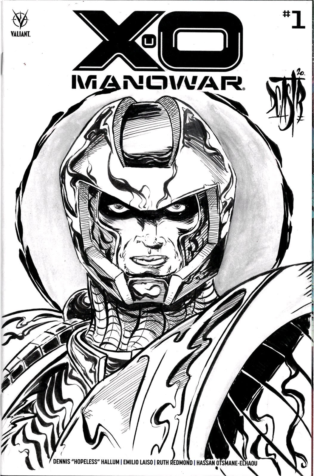 X-O Manowar #1 (2020) Valiant Sketch Var Cover Comic W Original Dave Castr Art