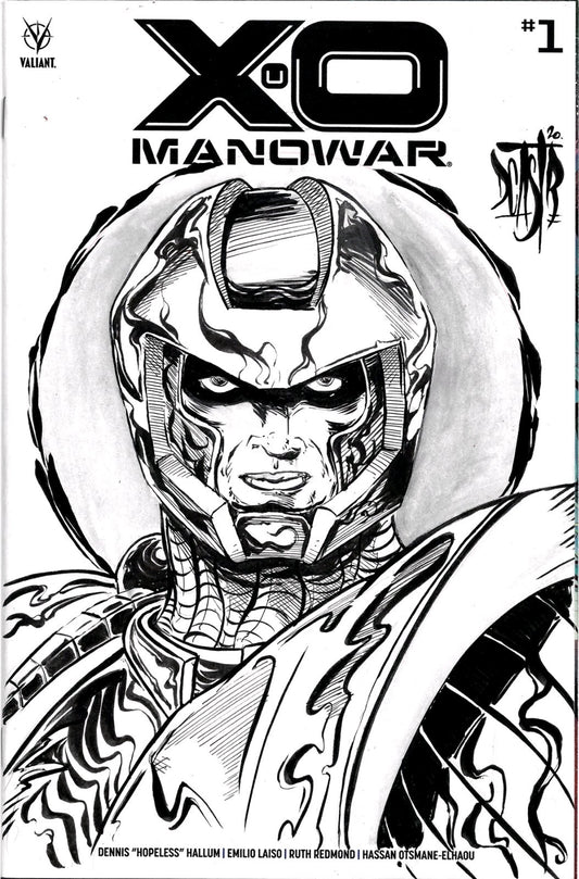 X-O Manowar #1 (2020) Valiant Sketch Var Cover Comic W Original Dave Castr Art