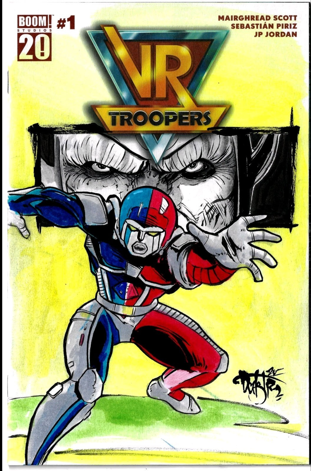 VR Troopers #1 (2025) Boom Sketch Cover Variant Comic W Original Dave Castr Art
