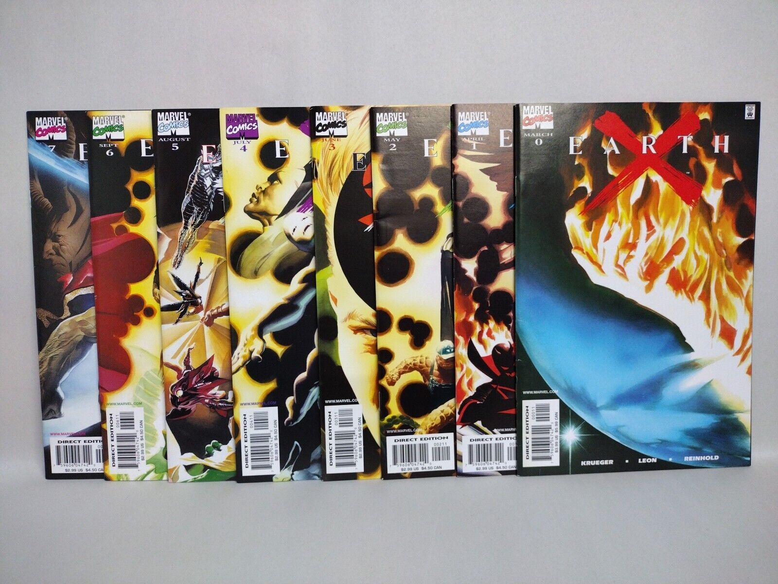 Earth X (1999) Marvel Comic Lot Set #0 1 2 3 4 5 6 7 JP Leon Alex Ross Cover Art