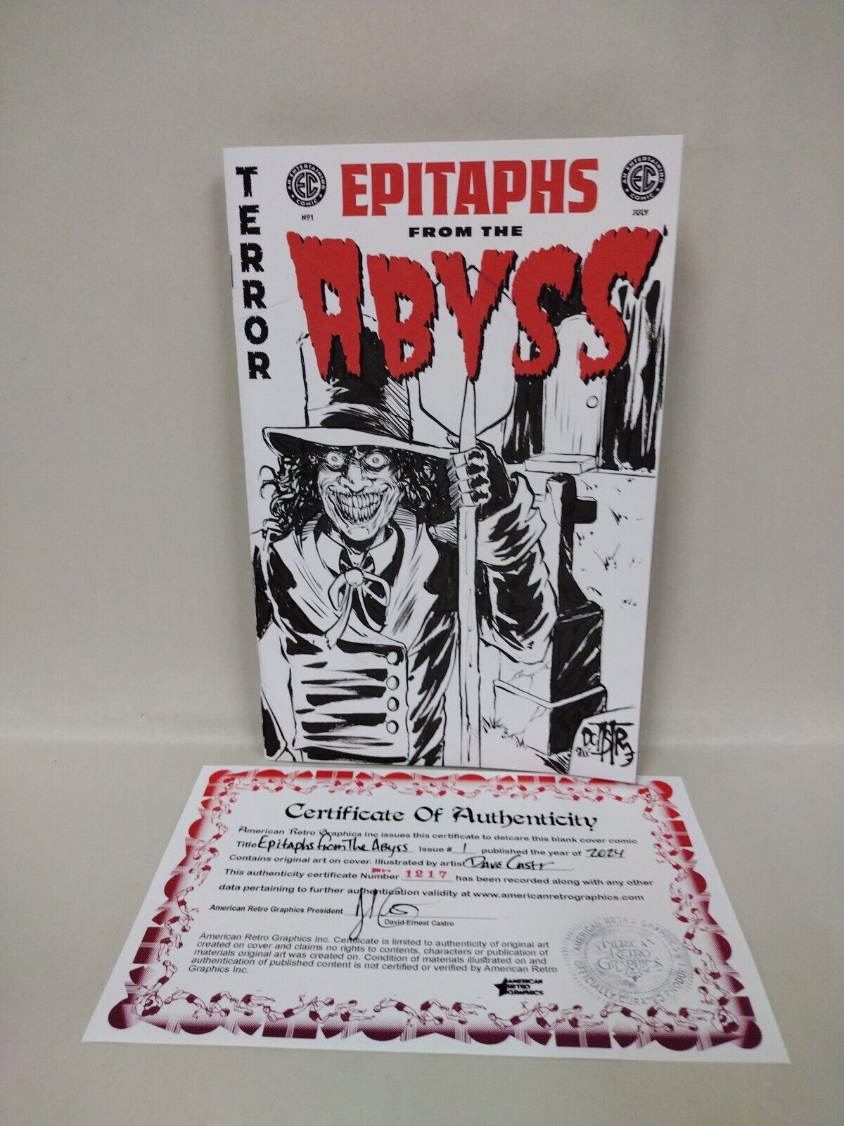 Epitaphs From The Abyss 1 (2024) EC Comic Sketch Cover Var W Original DCastr Art