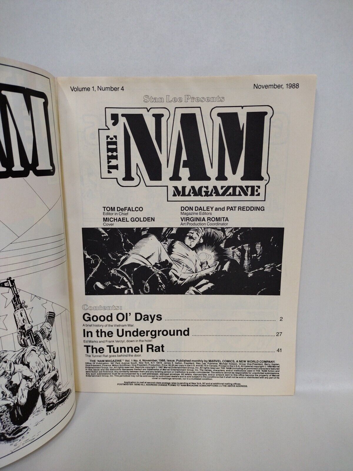 The NAM Magazine (1988) Marvel Comic Lot Set #1 2 3 4 5 Michael Golden FN