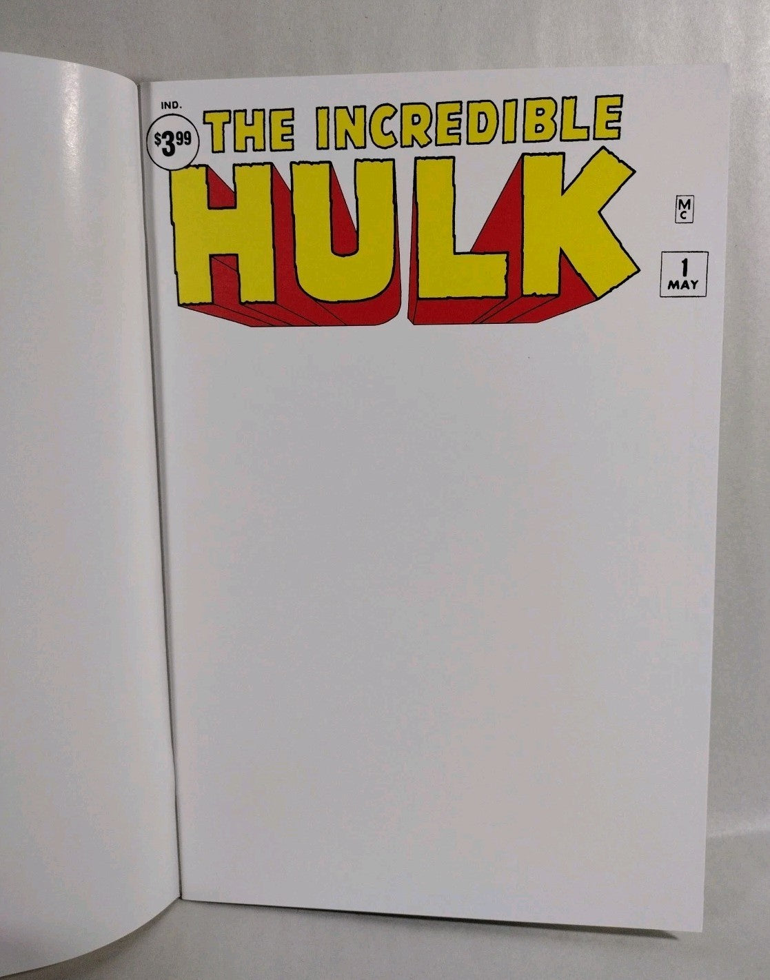 Incredible Hulk #1 (2019) Marvel Facsimile Comic Blank Sketch Variant New NM