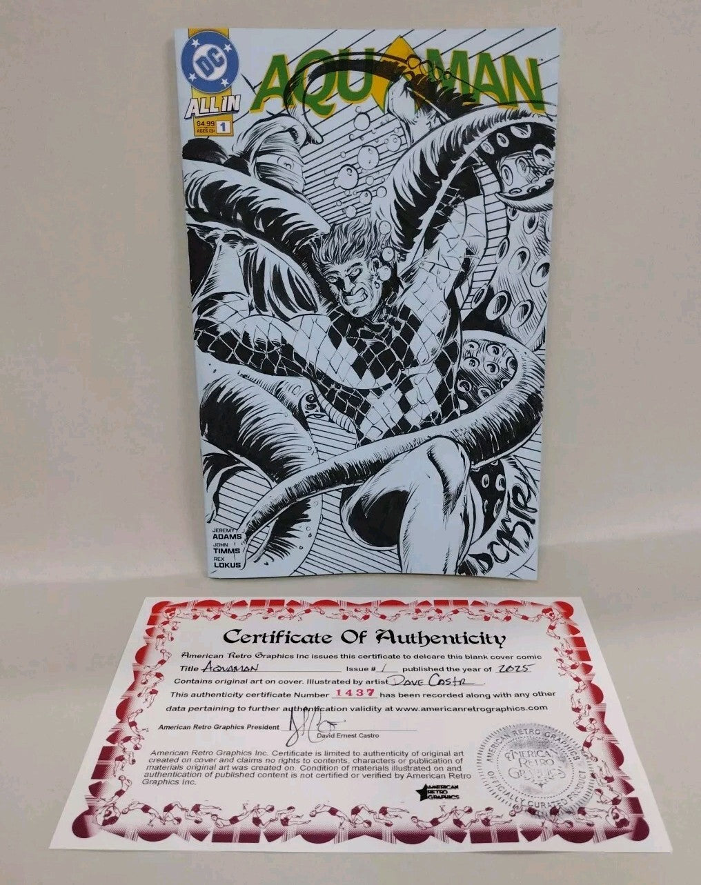 Aquaman 1 (2025) DC Comic Sketch Variant Cover W Original Dave Castr Art