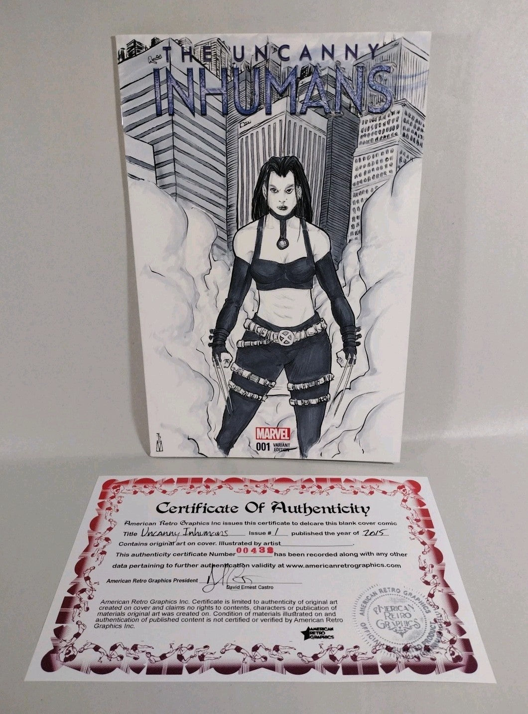 UNCANNY INHUMANS #1 Blank Sketch Variant Comic 2015 w Original UNIDENTIFIED Art