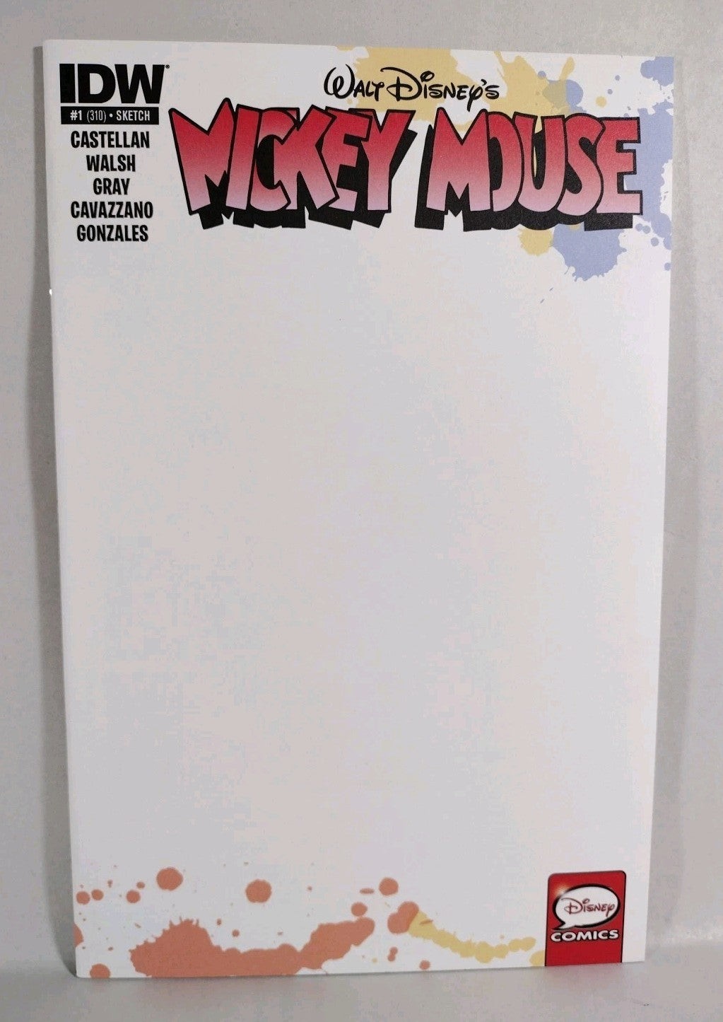 Mickey Mouse #1 (2015) IDW Disney Comic Blank Sketch Variant Cover New NM