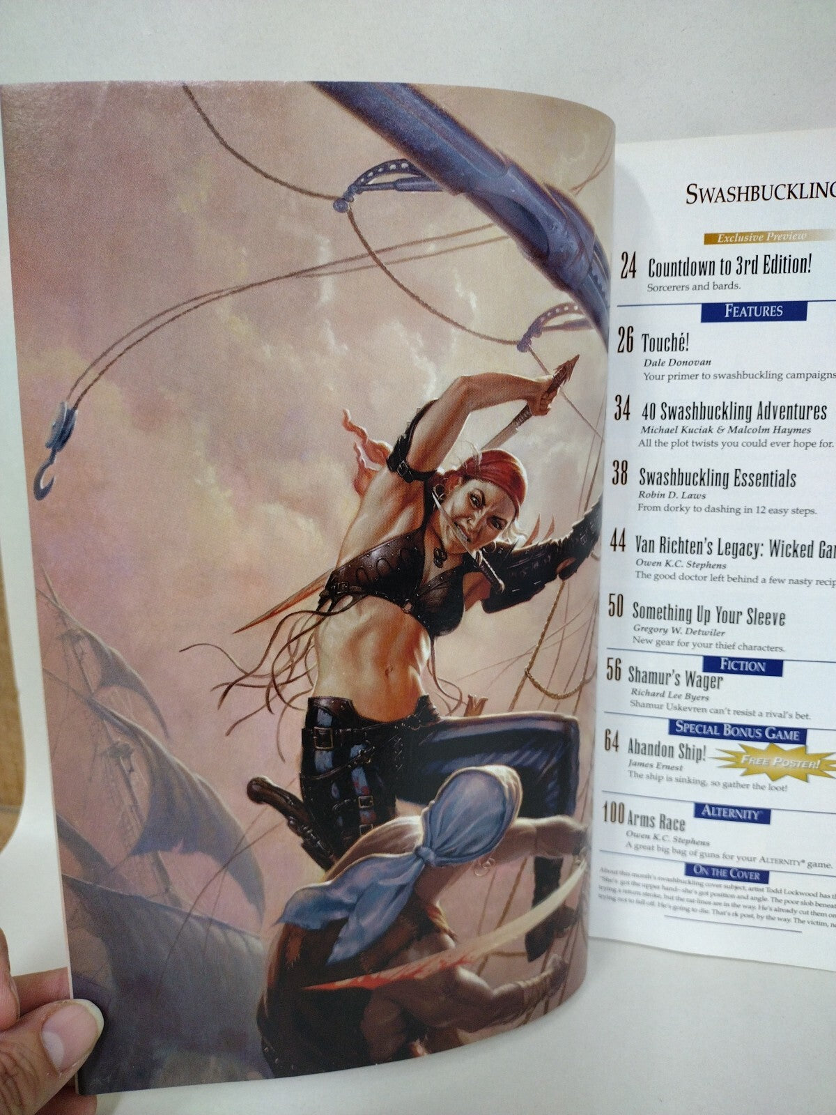 Dragon Magazine #273 (2000) Wizards Of The Coast W Abandon Ship Poster Game