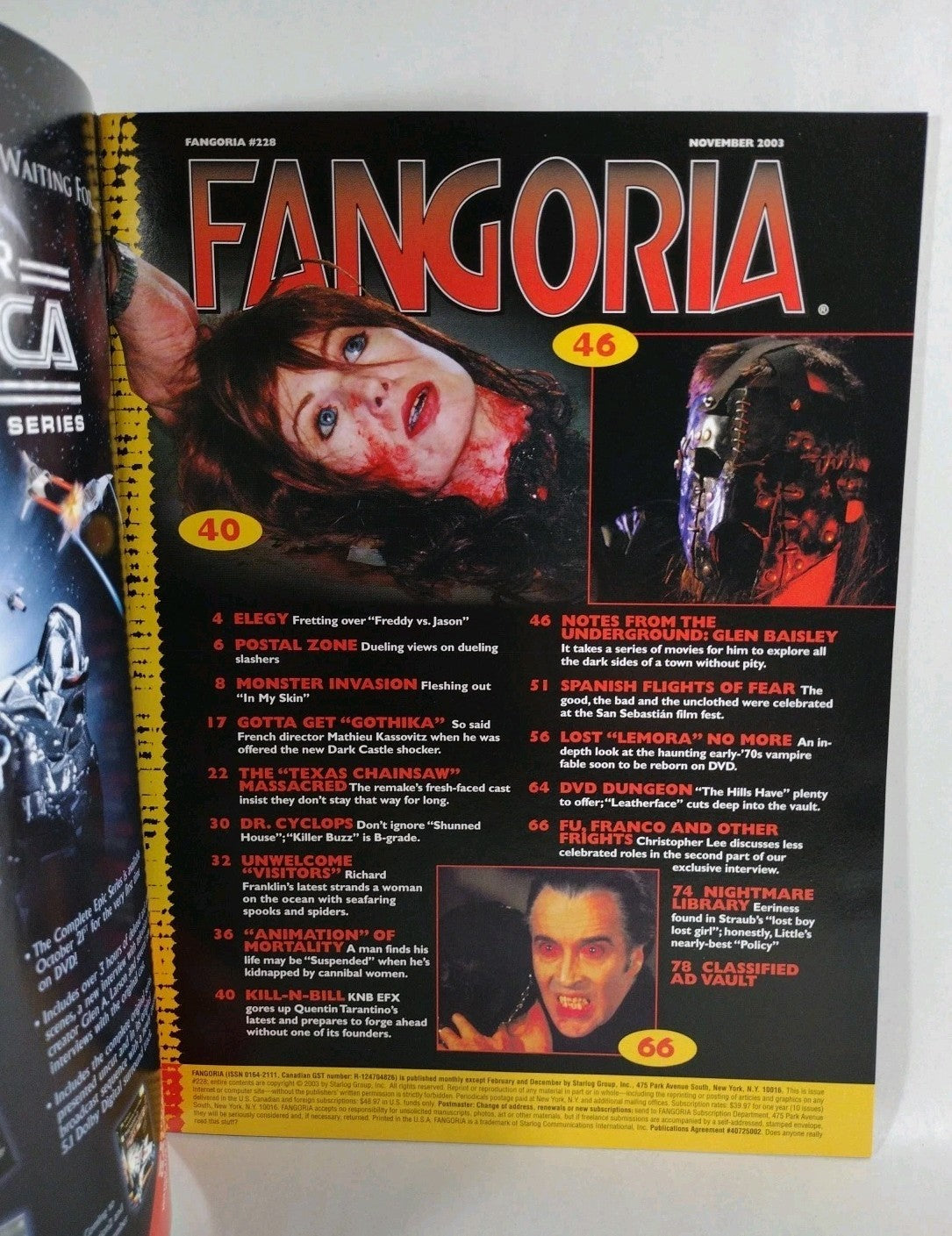 FANGORIA Magazine #228 (2003) Gothika Texas Chainsa Massacre Lemora Visitors NM