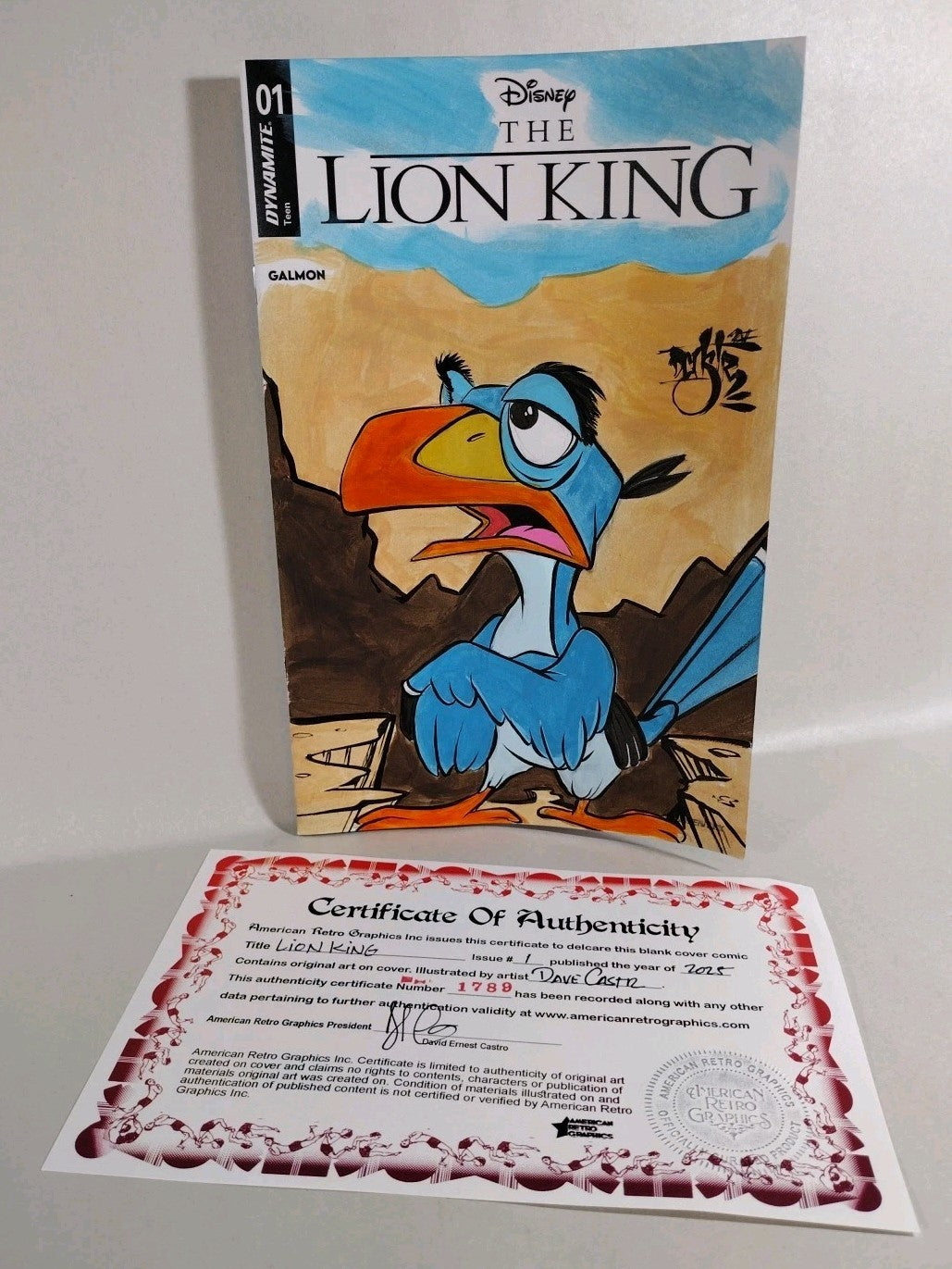 Lion King #1 Dynamite 2025 Sketch Variant Cover Comic W Original Zazu Art DCastr